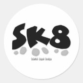 SK8 RONDE STICKER (Voorkant)