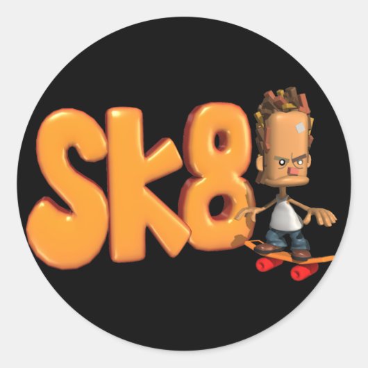 SK8 Skateboarden stickers (Voorkant)