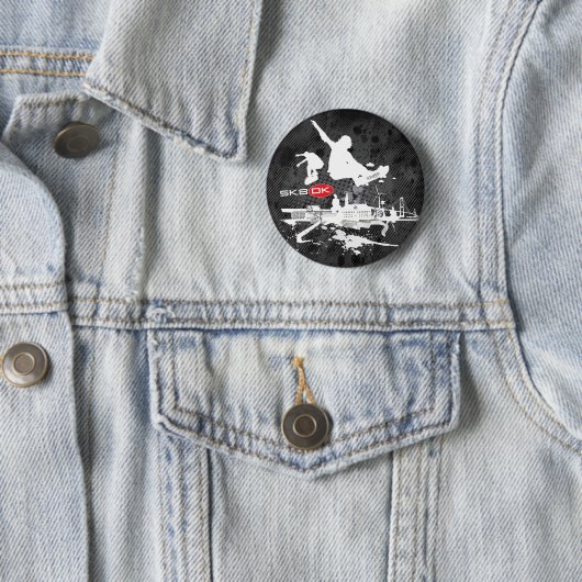 SK8DK Badge Ronde Button 5,7 Cm (In situ)