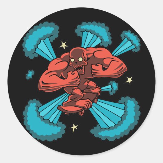 Sk8er Demon Ronde Sticker (Voorkant)