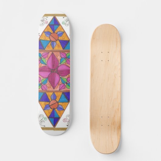 Sk8er Geometry Art Sk8Board Skateboard (Voorkant)