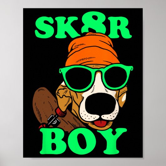 Sk8r Jongen - Hond Skateboarden Grappige Meme Poster (Voorkant)