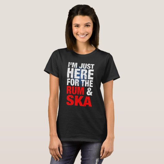 Ska and Rum Music is Life Ska Reggae Punk SCO T-shirt (Voorkant volledig)