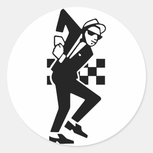 SKA Dancer Ronde Sticker (Voorkant)