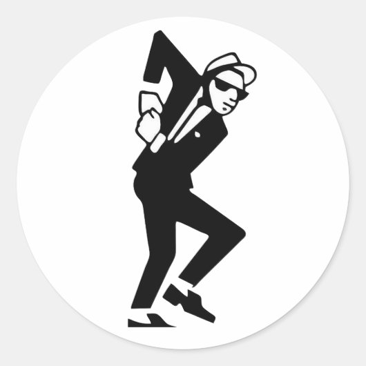 SKA Music Guy Dancing - ska Music Ronde Sticker (Voorkant)
