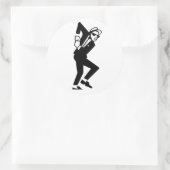 SKA Music Guy Dancing - ska Music Ronde Sticker (Tas)