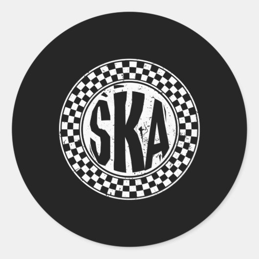 Ska Music Ronde Sticker (Voorkant)