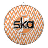 Ska; Oranje en witte Chevron Dartbord (Voorkant)