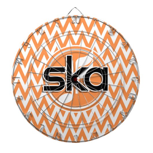 Ska; Oranje en witte Chevron Dartbord (Voorkant)