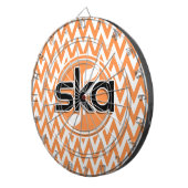 Ska; Oranje en witte Chevron Dartbord (Voorkant Rechts)