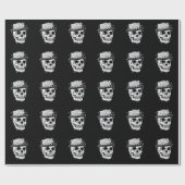 Ska Totenkopf mit Hut Jazz Musikstille Cadeaupapier (Vlak)