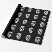 Ska Totenkopf mit Hut Jazz Musikstille Cadeaupapier (Uitgerold)