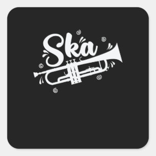 Ska Trompete Swing Jazz Musikstil Vierkante Sticker