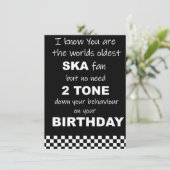 SKA Verjaardag humor kaart (Staand voorkant)