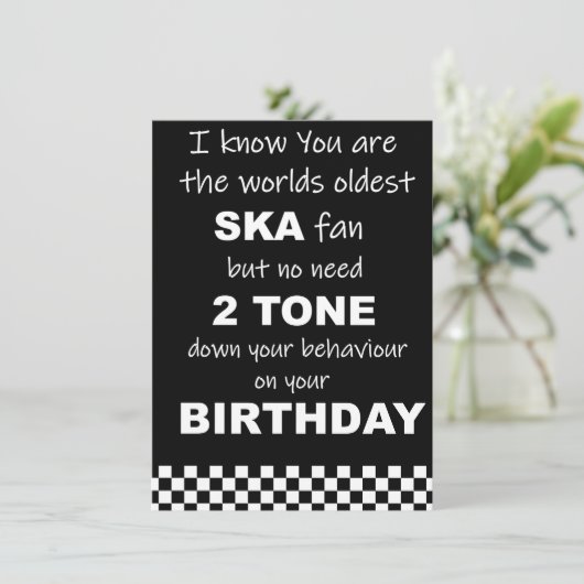 SKA Verjaardag humor kaart (Staand voorkant)