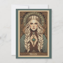 Skadi Norse Goddess Art Flat Thank You Card Bedankkaart