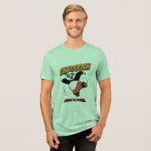 Skadoosh Trap – Fel Felle Strijdende Panda Tri-Blend Shirt (Voorkant volledig)