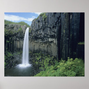 Skaftafell National Park, Svartifoss waterfall Poster