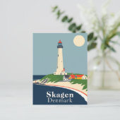 Skagen, Denemarken Beach Retro Art Briefkaart (Staand voorkant)