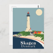 Skagen, Denemarken Beach Retro Art Briefkaart (Voorkant / Achterkant)