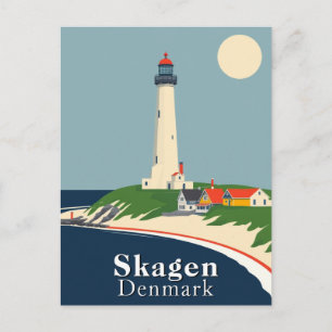 Skagen, Denemarken Beach Retro Art Briefkaart