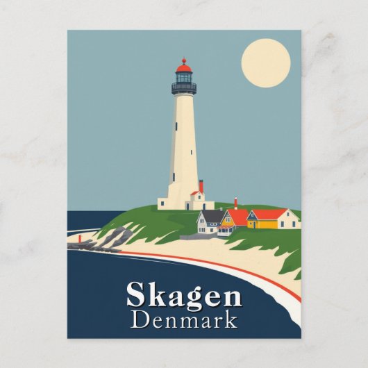 Skagen, Denemarken Beach Retro Art Briefkaart (Voorkant)
