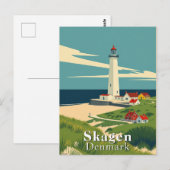 Skagen, Denemarken Vuurtoren Retro Art Briefkaart (Voorkant / Achterkant)