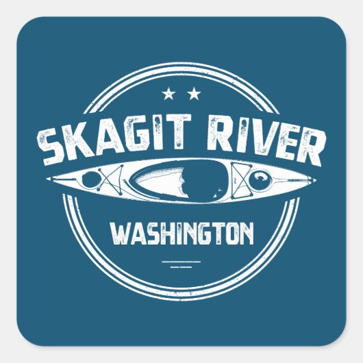 Skagit River Washington Kayaking Vierkante Sticker (Voorkant)