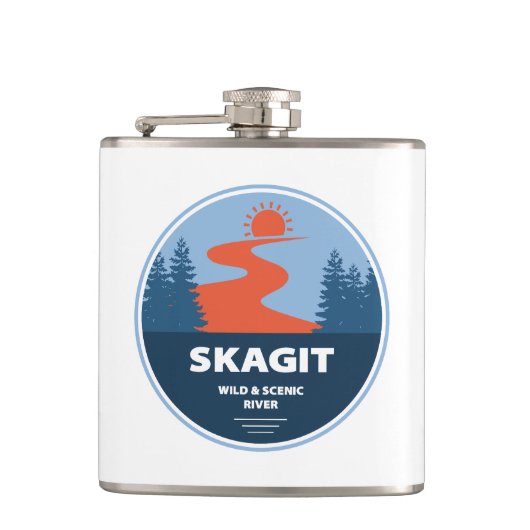 Skagit Wild en Schilderachtig River Washington Heupfles (Voorkant)