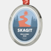 Skagit Wild en Schilderachtig River Washington Metalen Ornament (Links)