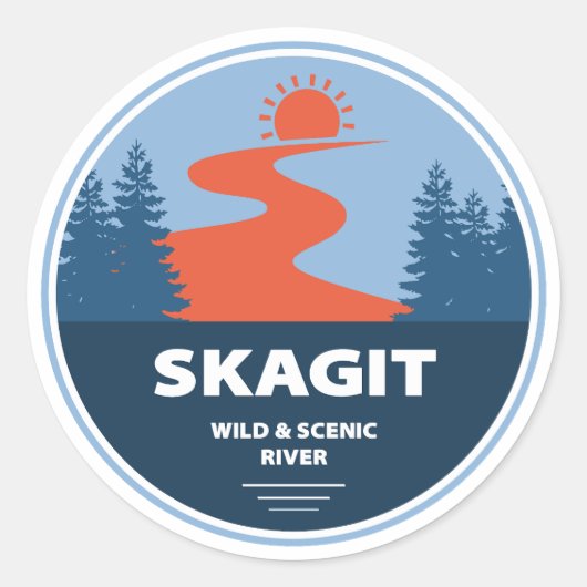 Skagit Wild en Schilderachtig River Washington Ronde Sticker (Voorkant)