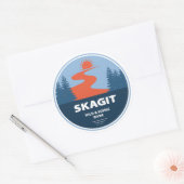 Skagit Wild en Schilderachtig River Washington Ronde Sticker (Envelop)