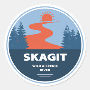 Skagit Wild en Schilderachtig River Washington Ronde Sticker