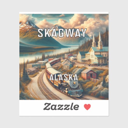 Skagway Alaska 3 inch Vinyl Sticker (Vel)