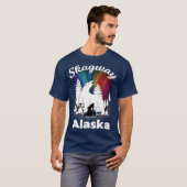 Skagway Alaska Aurora Borealis Bear Orca T-shirt (Voorkant volledig)