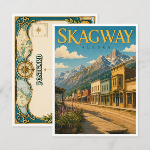 Skagway Alaska Broadway Street GeoSaga Briefkaart