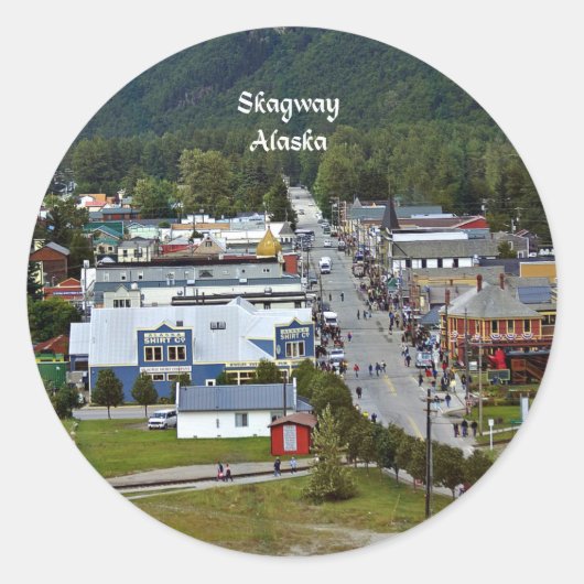Skagway, Alaska foto Ronde Sticker (Voorkant)