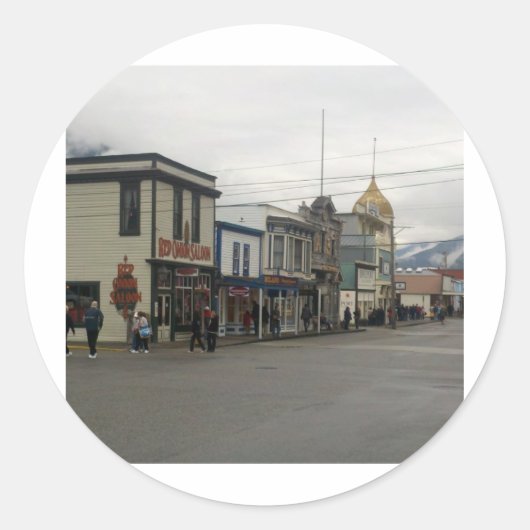 Skagway, Alaska Ronde Sticker (Voorkant)