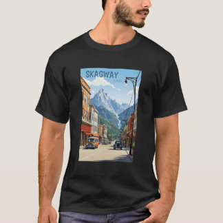 Skagway Alaska stijl Reizen Poster Graphic T-shirt