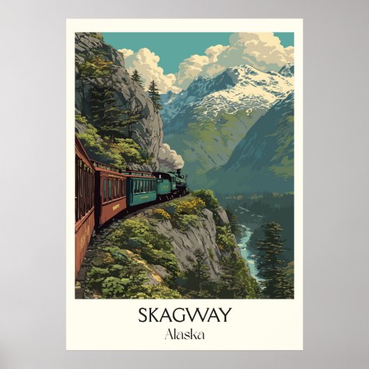 Skagway Alaska White Pass-spoorweg Poster (Voorkant)