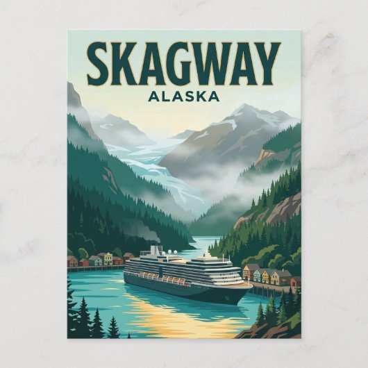 Skagway Cruisehaven Alaska Briefkaart (Voorkant)