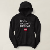 Skal, Akvavit, Herhaal Dansk Denemarken Danmark Hoodie (Design voorkant)