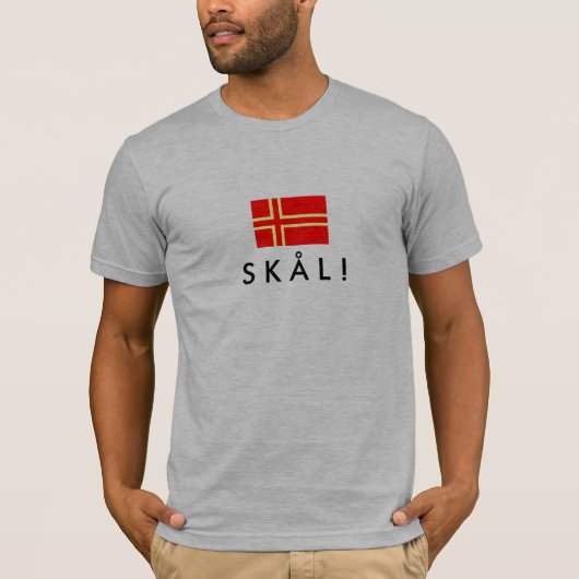 SKÅL, de normale vlag van Sint-Olaf! T-shirt (Voorkant)