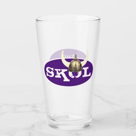Skål en gehoornde Vikinghelm Glas (Voorkant)