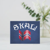 Skal Norwegian Flag Norway Drink Toast Briefkaart (Staand voorkant)