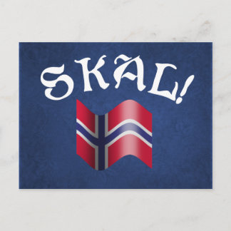 Skal Norwegian Flag Norway Drink Toast Briefkaart