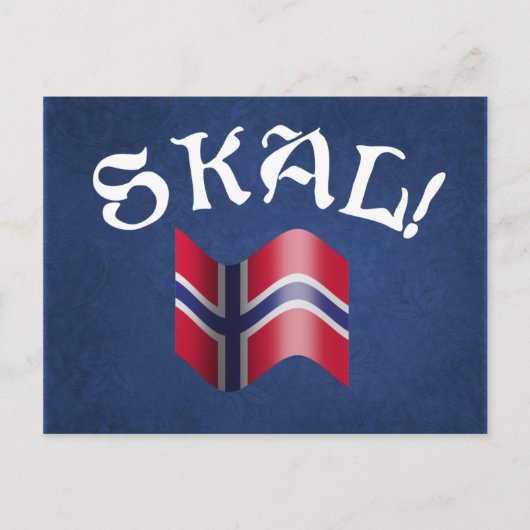 Skal Norwegian Flag Norway Drink Toast Briefkaart (Voorkant)