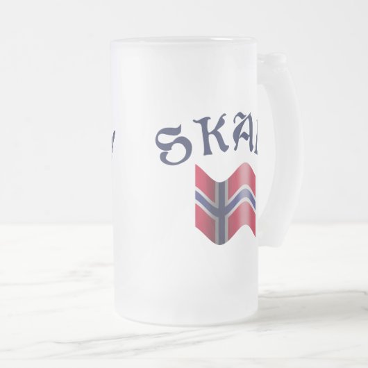Skal Norwegian Flag Norway Drink Toast Matglas Bierpul (Voorkant rechts)