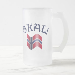 Skal Norwegian Flag Norway Drink Toast Matglas Bierpul