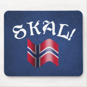 Skal Norwegian Flag Norway Drink Toast Muismat